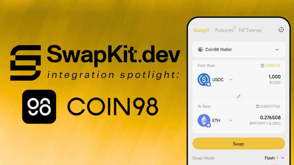 SwapKit Coin98 Super Wallet integration across EVM networks.